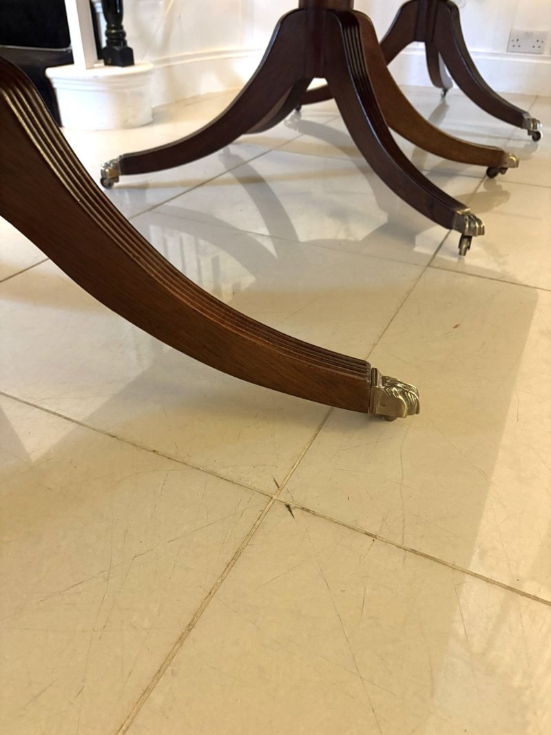 Quality Antique Edwardian 12 Seater Triple-Pedestal Dining Table